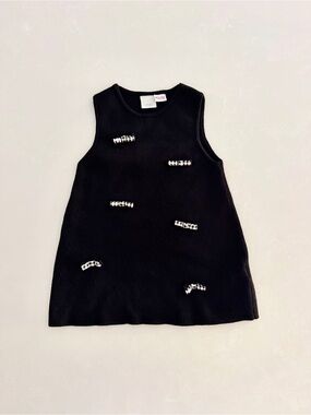 Zara Toddler Knit Dress w/ Gingham Bows • Size 4YRS